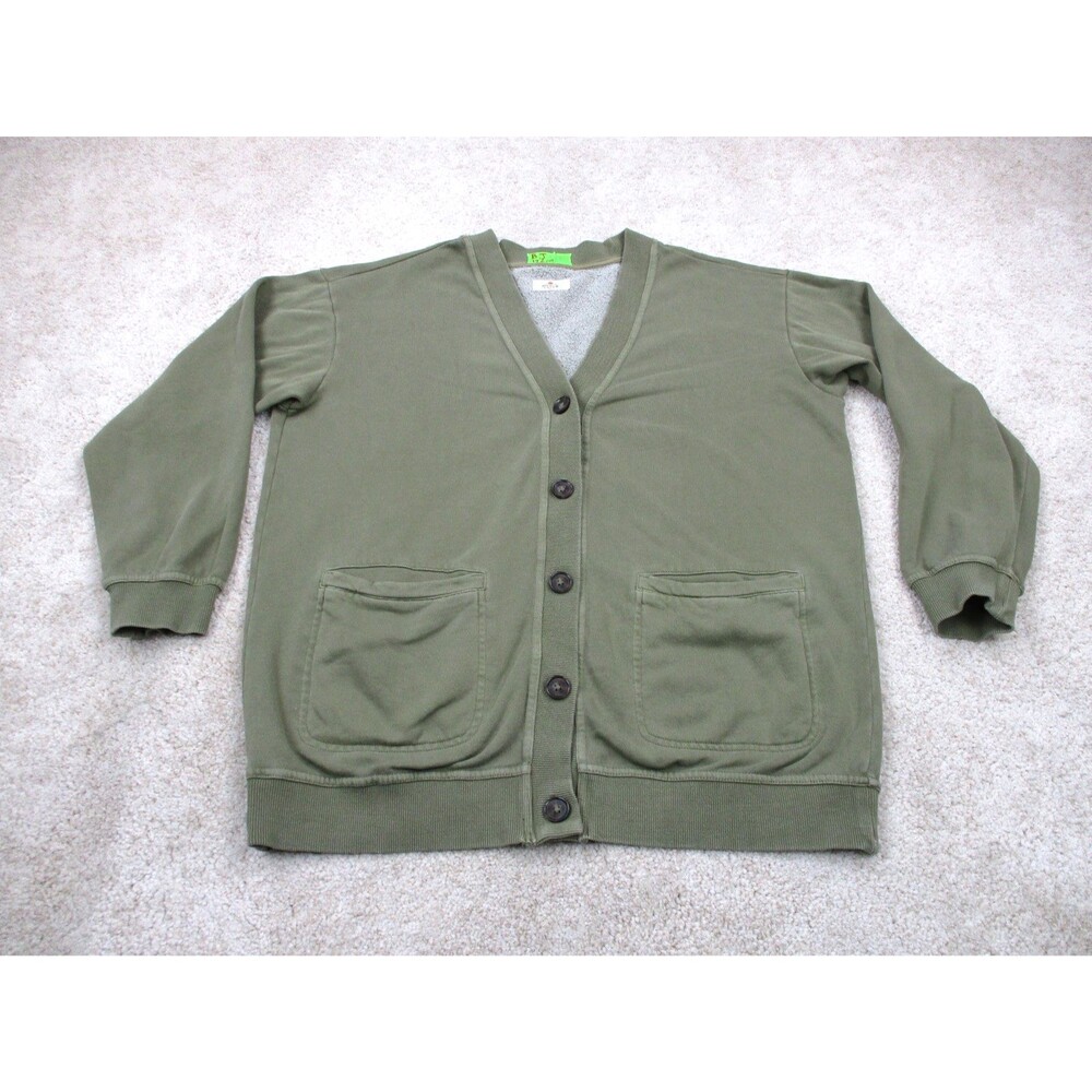 Marine Layer Sweater Mens Small S Green Fleece Lined Cardigan Button Up Grandpa